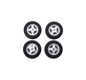 КОЛЕСА ДЛЯ МАСШТАБНОЙ МОДЕЛИ FIAT 500 TYRES AND RIMS-SET GREY BLACK