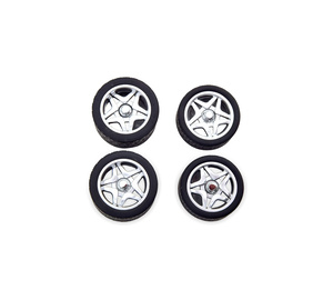 КОЛЕСА ДЛЯ МАСШТАБНОЙ МОДЕЛИ FERRARI F50 RIMS AND TYRES SET SILVER