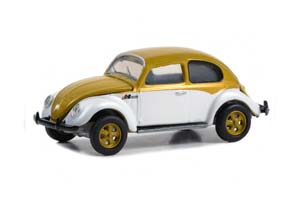 VW VOLKSWAGEN BEETLE "HURST PERFORMANCE" 1980 WHITE/GOLD METALLIC (ДЛИНА МОДЕЛИ 6-10 СМ)