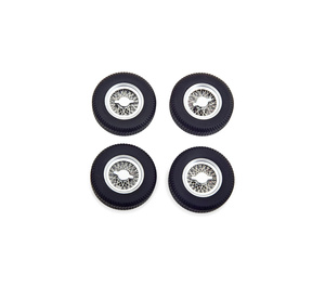 КОЛЕСА ДЛЯ МАСШТАБНОЙ МОДЕЛИ FERRARI REIFEN UND SPEICHENFELGEN SET 1950 S SILVER BLACK