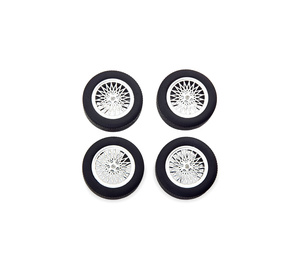 КОЛЕСА ДЛЯ МАСШТАБНОЙ МОДЕЛИ PORSCHE 924 TURBO TYRES AND RIMS-SET BLACK SILVER
