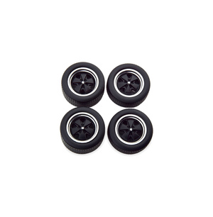 КОЛЕСА ДЛЯ МАСШТАБНОЙ МОДЕЛИ PORSCHE 911 (930) TURBO 3.0 TYRES AND RIMS-SET BLACK SILVER