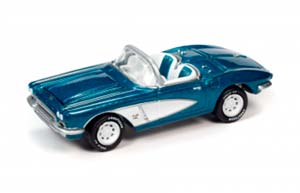 CHEVROLET CORVETTE (1962), BLUE / WHITE (ДЛИНА МОДЕЛИ 6-10 СМ)