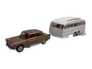 PEUGEOT 404-1965+HENON CARAVAN(ПРИЦЕП-ДАЧА) 1:18