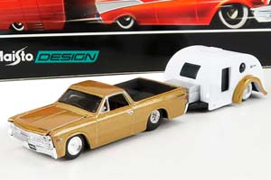 CHEVROLET EL CAMINO PICK-UP WITH TRAILER ROULOTTE 1967 (ДЛИНА ПРИМЕРНО 15 СМ)