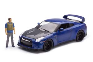NISSAN GT-R 2009 FAST AND FURIOUS 7 (ФОРСАЖ) СО СВЕТОМ И ФИГУРКОЙ БРАЙАНА