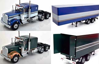 KENWORTH W900 + TRUCK TRAILER 1:18 ТЯГАЧ + ПРИЦЕП