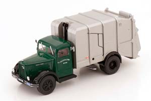 BERLIET GDR 7W REFUSE LORRY 1954 GREEN SILVER / БЕРЛЬЕ МУСОРОВОЗ