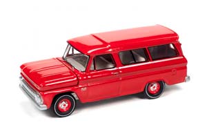 CHEVROLET SUBURBAN 1965 RED / ШЕВРОЛЕ САБУРБАН 1965 КРАСНЫЙ (ДЛИНА МОДЕЛИ 6-10 СМ)