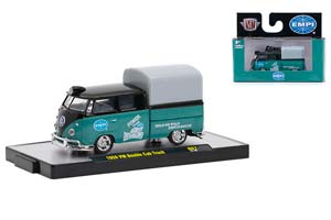 ГРУЗОВИК ФОЛЬЦВАГЕН VW С ДВОЙНОЙ КАБИНОЙ 1959 ГОДА (ДЛИНА МОДЕЛИ 6-10 СМ), ЗЕЛЕНЫЙ / ЧЕРНЫЙ