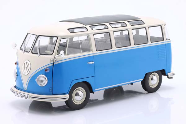 VW VOLKSWAGEN T1 SAMBA BUS 1962 BLUE/WHITE