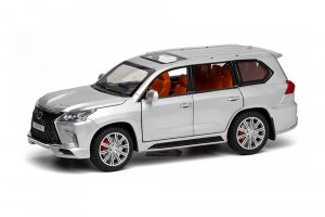 LEXUS LX570 2022 SILVER / ЛЕКСУС ЛХ570 СЕРЕБРИСТЫЙ (ДЛИНА 20 СМ БЕЗ КОРОБКИ)