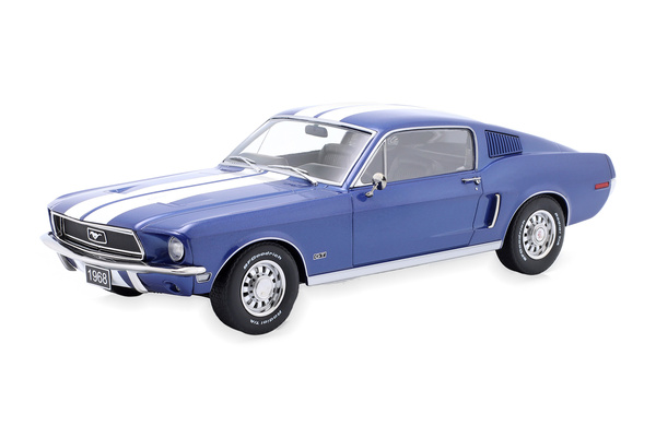 FORD MUSTANG GT FASTBACK 1968 BLUE METALLIC/WHITE