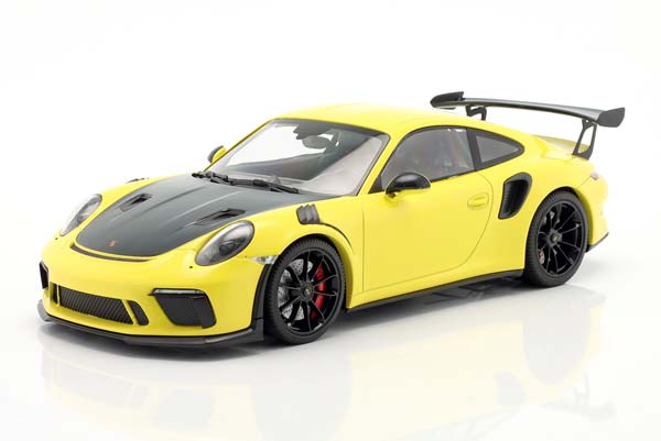 PORSCHE 911 GT3RS (991.2) 2019 ЖЕЛТЫЙ С ЧЕРНЫМИ КОЛЕСАМИ