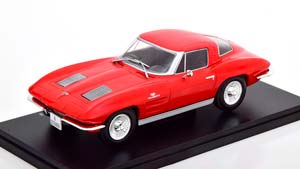 CHEVROLET CORVETTE STINGRAY 1963 RED WITH ACRYLIC SHOWCASE / ШЕВРОЛЕ КОРВЕТ СТИНГРАЙ КРАСНЫЙ АКРИЛОВЫЙ БОКС