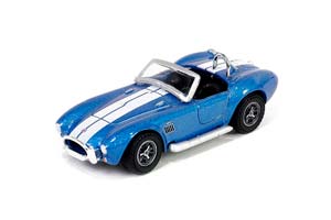 FORD SHELBY COBRA 427 S/C "CARROLL SHELBY CENTENNIAL" 1965 GUARDSMAN BLUE WITH WHITE STRIPES (ДЛИНА МОДЕЛИ 6-10 СМ)