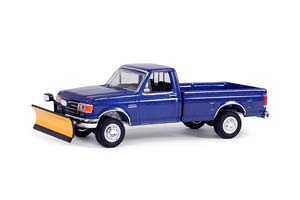 FORD F-250 XL 4X4 ПИКАП СО СНЕЖНЫМ ОТВАЛОМ 1991 DEEP SHADOW BLUE METALLIC (ДЛИНА МОДЕЛИ 6-10 СМ)