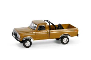 FORD F250 RANGER 4X4 С ЗАПАСНЫМ КОЛЕСОМ В КУЗОВЕ 1979 GOLD METALLIC (ДЛИНА МОДЕЛИ 6-10 СМ)