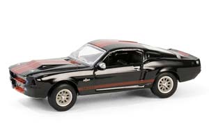 FORD MUSTANG ELEANOR SCOTTSDALE 2023 1967, RAVEN BLACK WITH RED STRIPES (ДЛИНА МОДЕЛИ 6-10 СМ)