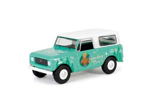 INTERNATIONAL HARVESTER SCOUT 4X4 "REMEMBER ONLY YOU CAN PREVENT WILDFIRES!" 1961, TURQUOISE/WHITE (ДЛИНА МОДЕЛИ 6-10 СМ)