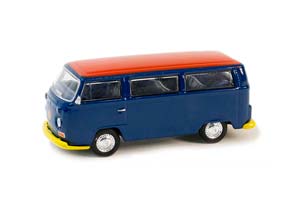 VW T2 BUS 1968 BLUE/RED (ДЛИНА МОДЕЛИ 6-10 СМ)