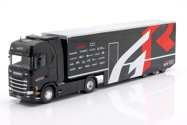 SCANIA S-SERIES RACE CAR TRANSPORTER TOYOTA GAZOO RACING TEAM 2024 / СКАНИА С-СЕРИЕС АВТОВОЗ ГОНОЧНОЙ КОМАНДЫ ТОЙОТА ГАЗУ КОМАНДА ЧЕРНЫЙ