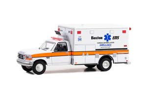 FORD F-350 VAN AMBULANCE "BOSTON EMS CARDIAC DEFIBRILLATION AMBULANCE" 1994 (ДЛИНА МОДЕЛИ 6-10 СМ)