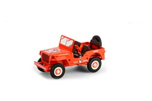 WILLYS MB JEEP "SMOKEY BEAR 80TH ANNIVERSARY" 1944 ORANGE (ДЛИНА МОДЕЛИ 6-10 СМ)