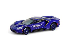 FORD GT "MICHELIN 135TH ANNIVERSARY" 2021 BLUE WITH YELLOW STRIPES (ДЛИНА МОДЕЛИ 6-10 СМ)