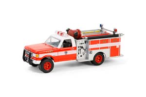 FORD F-350 MINI PUMPER ПИКАП С ПОЖАРНЫМ ОБОРУДОВАНИЕМ "FIRE DEPARTMENT CITY OF NEW YORK"(FDNY) 1991 (ДЛИНА МОДЕЛИ 6-10 СМ)