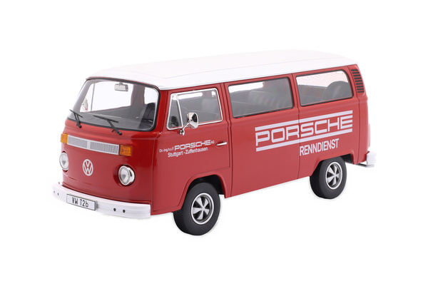 VW T2B BUS PORSCHE RENNDIENST WITH FUCHS-RIMS 1972 RED WHITE