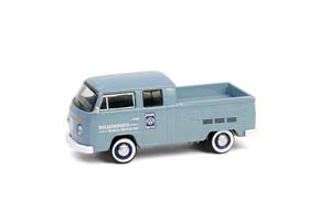 VW VOLKSWAGEN T2 ПИКАП С ДВОЙНОЙ КАБИНОЙ "VOLKSWAGEN SERVICE" 1978 (ДЛИНА МОДЕЛИ 6-10 СМ)