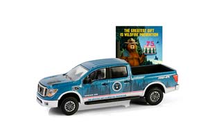 NISSAN TITAN XD PRO-4X ПИКАП "THE GREATEST GIFT IS WILDFIRE PREVENTION" 2019 BLUE (ДЛИНА МОДЕЛИ 6-10 СМ)