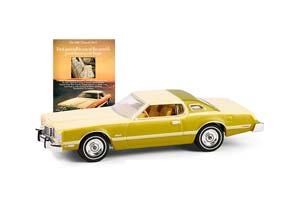 FORD THUNDERBIRD "TREAT YOURSELF TO ONE OF THE WORLD'S GREAT LUXURY CAR BUYS" 1976 GOLD/BEIGE (ДЛИНА МОДЕЛИ 6-10 СМ)
