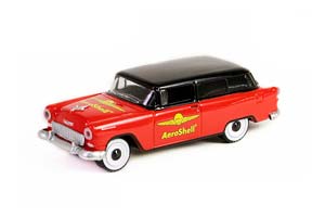 CHEVROLET SEDAN DELIVERY "AEROSHELL" 1955 RED/BLACK (ДЛИНА МОДЕЛИ 6-10 СМ)