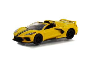 CHEVROLET CORVETTE C8 CONVERTIBLE 2022 ACCELERATE YELLOW METALLIC (ДЛИНА МОДЕЛИ 6-10 СМ)