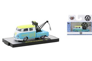 VW VOLKSWAGEN DOUBLE CAB TRUCK (1960), BLUE/WHITE/YELLOW (ДЛИНА МОДЕЛИ 6-10 СМ)
