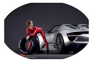 ФИГУРКА КОЛЛЕКЦИОННАЯ RACING GIRL FIGURE РУЧНАЯ РАБОТА В МАСШТАБЕ 1:18 ДЕВУШКА-ГОНЩИК