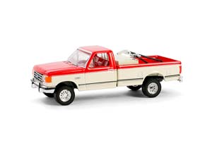 FORD F-250 XLT ПИКАП С ТОПЛИВНОЙ ЦИСТЕРНОЙ 1991 RED/WHITE (ДЛИНА МОДЕЛИ 6-10 СМ)