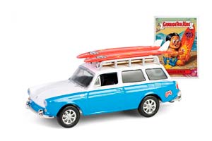 VW VOLKSWAGEN 1600 SQUAREBACK С ДОСКАМИ ДЛЯ СЕРФИНГА "WAXED ZACK" 1961 BLUE/WHITE (ДЛИНА МОДЕЛИ 6-10 СМ)