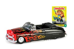 MERCURY EIGHT CONVERTIBLE LOWRIDER "MENACING MONICA" 1950 BLACK WITH FLAMES (ДЛИНА МОДЕЛИ 6-10 СМ)
