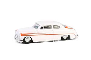 MERCURY EIGHT COUPE 1950 MATTE WHITE WITH METALLIC ORANGE SCALLOPS (ДЛИНА МОДЕЛИ 6-10 СМ)