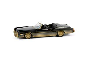 CADILLAC ELDORADO CONVERTIBLE (ОТКРЫТЫЙ) 1976 BLACK/GOLD (ДЛИНА МОДЕЛИ 6-10 СМ)