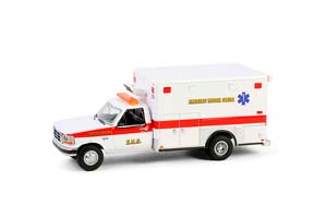 FORD F-350 AMBULANCE "DETROIT FIRE DEPARTMENT EMS" 1995 (ДЛИНА МОДЕЛИ 6-10 СМ)