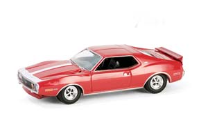 AMC JAVELIN AMX 1971 MATADOR RED/WHITE HOOD STRIPE (ДЛИНА МОДЕЛИ 6-10 СМ)