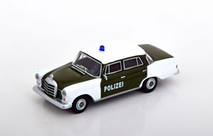 MERCEDES 200 W110 POLICE DARKGREEN WHITE (ДЛИНА МОДЕЛИ 6-10 СМ)