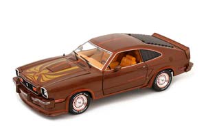 FORD MUSTANG II KING COBRA 1978 DARK BROWN METALLIC WITH ORANGE AND GOLD STRIPES