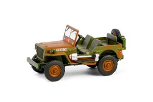 WILLYS JEEP 12-Й ТАНКОВЫЙ ПОЛК 1-ОЙ КАНАДСКОЙ ТАНКОВОЙ БРИГАДЫ АНГЛИЯ" 1942 MILITARY GREEN (ДЛИНА МОДЕЛИ 6-10 СМ)