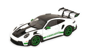 PORSCHE 911 (992) GT3 RS TRIBUTE TO CARRERA RS 2022 WHITE GREEN / ПОРШЕ 911 992 ГТ3 RS В ЧЕСТЬ КАРРЕРА RS БЕЛЫЙ ЗЕЛЕНЫЙ