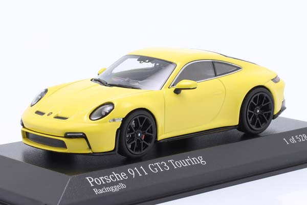 PORSCHE 911 (992) GT3 TOURING 2021 RACING YELLOW / ПОРШЕ 911 992 ГТ3 ТУРИНГ ЖЕЛТЫЙ ЖЕЛТЫЙ ЧЕРНЫЙ ДИСКИ